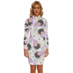 Pattern Pastel Drawing Art Long Sleeve Shirt Collar Bodycon Dress by Ravend