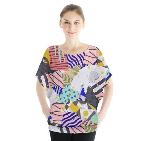 Digital Paper Scrapbooking Abstract Batwing Chiffon Blouse by Ravend