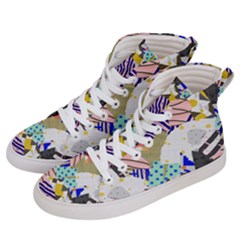 Digital Paper Scrapbooking Abstract Men s Hi-top Skate Sneakers by Ravend