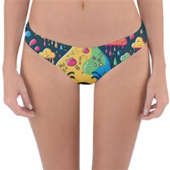 Rainbows Drip Dripping Paint Happy Reversible Hipster Bikini Bottoms by Ravend