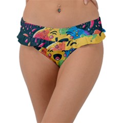 Rainbows Drip Dripping Paint Happy Frill Bikini Bottoms by Ravend