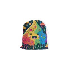 Rainbows Drip Dripping Paint Happy Drawstring Pouch (xs) by Ravend