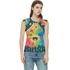 Rainbows Drip Dripping Paint Happy Women s Raglan Cap Sleeve Tee by Ravend