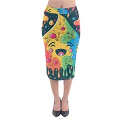 Rainbows Drip Dripping Paint Happy Midi Pencil Skirt by Ravend