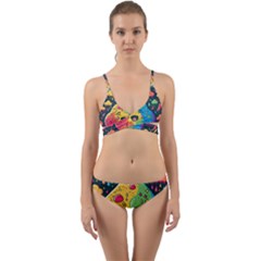 Rainbows Drip Dripping Paint Happy Wrap Around Bikini Set by Ravend