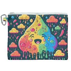 Rainbows Drip Dripping Paint Happy Canvas Cosmetic Bag (xxl) by Ravend