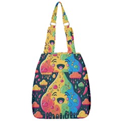 Rainbows Drip Dripping Paint Happy Center Zip Backpack by Ravend