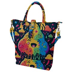 Rainbows Drip Dripping Paint Happy Buckle Top Tote Bag by Ravend