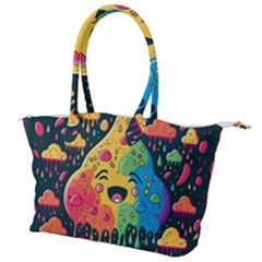 Rainbows Drip Dripping Paint Happy Canvas Shoulder Bag by Ravend