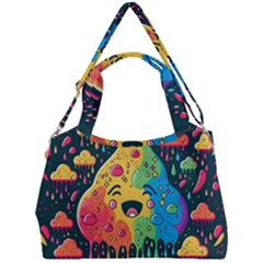 Rainbows Drip Dripping Paint Happy Double Compartment Shoulder Bag by Ravend