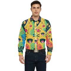 Rainbows Drip Dripping Paint Happy Men s Long Sleeve Pocket Shirt  by Ravend