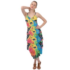 Rainbows Drip Dripping Paint Happy Layered Bottom Dress by Ravend