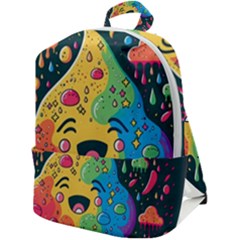 Rainbows Drip Dripping Paint Happy Zip Up Backpack by Ravend