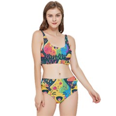 Rainbows Drip Dripping Paint Happy Frilly Bikini Set by Ravend