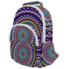 Kaleidoscope Geometric Circles Rounded Multi Pocket Backpack by Ravend