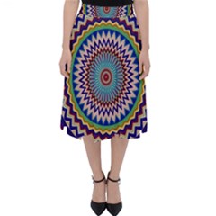 Kaleidoscope Geometric Circles Classic Midi Skirt by Ravend