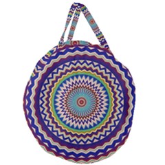 Kaleidoscope Geometric Circles Giant Round Zipper Tote by Ravend