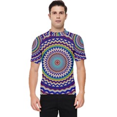 Kaleidoscope Geometric Circles Men s Short Sleeve Rash Guard by Ravend