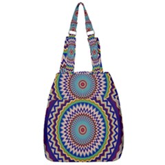 Kaleidoscope Geometric Circles Center Zip Backpack by Ravend