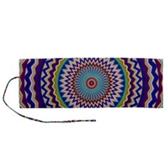 Kaleidoscope Geometric Circles Roll Up Canvas Pencil Holder (m) by Ravend