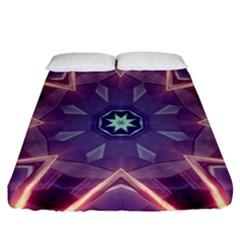 Abstract Glow Kaleidoscopic Light Fitted Sheet (california King Size) by Ravend