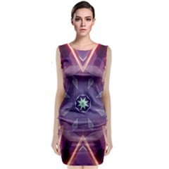 Abstract Glow Kaleidoscopic Light Classic Sleeveless Midi Dress by Ravend