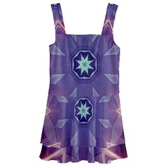 Abstract Glow Kaleidoscopic Light Kids  Layered Skirt Swimsuit by Ravend