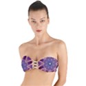 Abstract Glow Kaleidoscopic Light Twist Bandeau Bikini Top View1