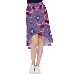 Abstract Glow Kaleidoscopic Light Frill Hi Low Chiffon Skirt by Ravend