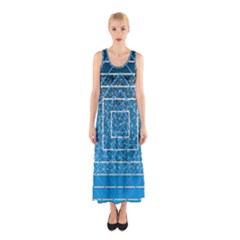 Network Social Abstract Sleeveless Maxi Dress