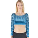 Network Social Abstract Long Sleeve Crop Top View1