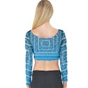 Network Social Abstract Long Sleeve Crop Top View2