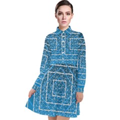 Network Social Abstract Long Sleeve Chiffon Shirt Dress