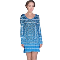 Network Social Abstract Long Sleeve Nightdress