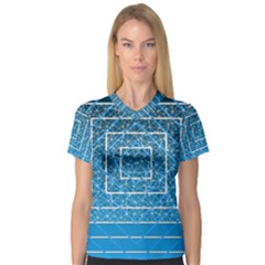 Network Social Abstract V-Neck Sport Mesh Tee