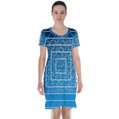 Network Social Abstract Short Sleeve Nightdress