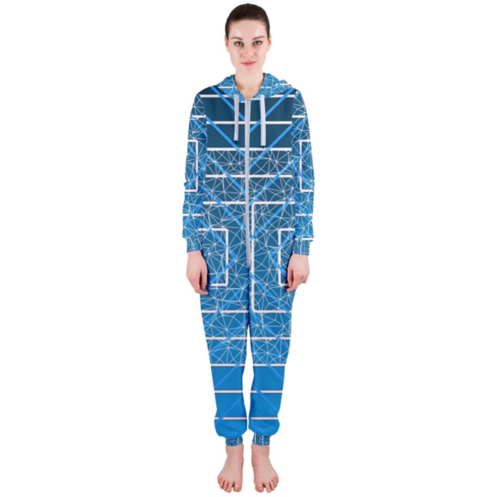 Network Social Abstract Hooded Jumpsuit (Ladies)