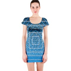 Network Social Abstract Short Sleeve Bodycon Dress by Ravend