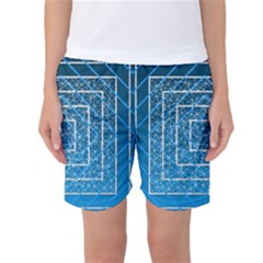 Network Social Abstract Women s Basketball Shorts