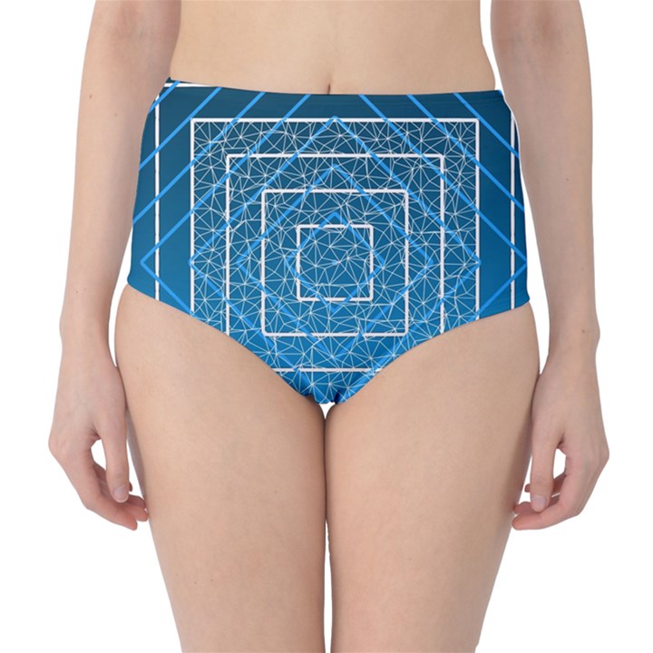 Network Social Abstract Classic High-Waist Bikini Bottoms