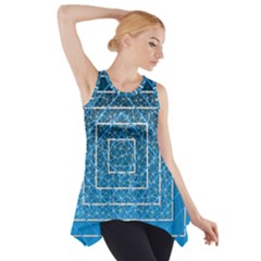 Network Social Abstract Side Drop Tank Tunic