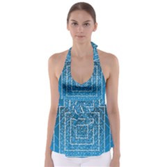 Network Social Abstract Babydoll Tankini Top