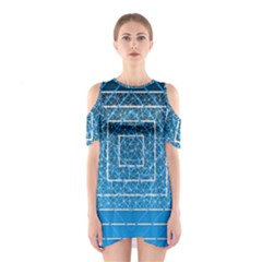 Network Social Abstract Shoulder Cutout One Piece Dress