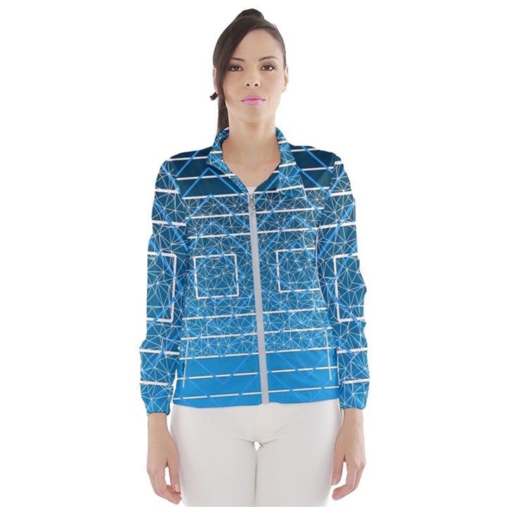 Network Social Abstract Women s Windbreaker