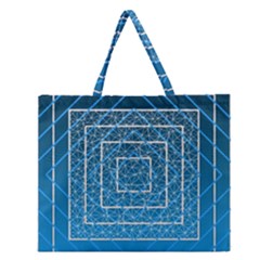 Network Social Abstract Zipper Large Tote Bag by Ravend