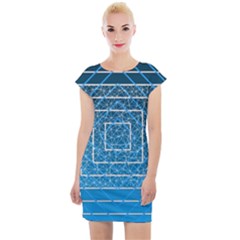 Network Social Abstract Cap Sleeve Bodycon Dress