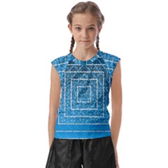 Network Social Abstract Kids  Raglan Cap Sleeve Tee