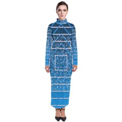 Network Social Abstract Turtleneck Maxi Dress