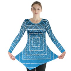 Network Social Abstract Long Sleeve Tunic 