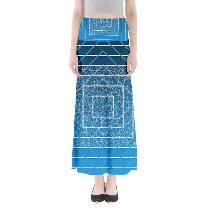 Network Social Abstract Full Length Maxi Skirt